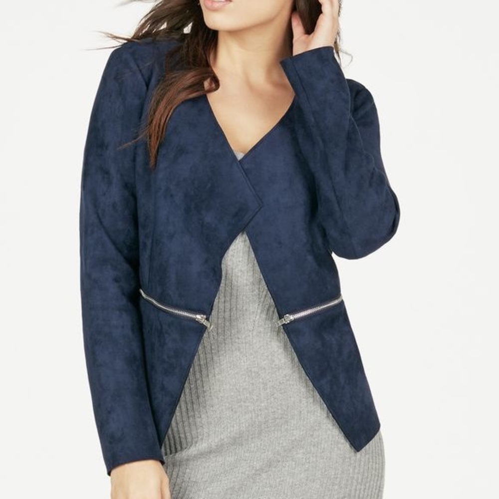 Just Fab Open Front Faux Suede Jacket XL